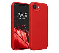 kwmobile Case Compatible with Apple iPhone 16e Case - Slim TPU Silicone Phone Cover - Soft Touch Finish - Classic Red