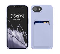 kwmobile Case Compatible with Apple iPhone 16e Case - TPU Phone Cover with Credit Card Holder - Lavender
