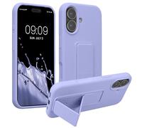 kwmobile Case Compatible with Apple iPhone 17 - Case with Hand Strap and Stand Soft TPU Silicone Coating - Lavender