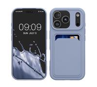 kwmobile Case Compatible with Apple iPhone 17 Pro Case - TPU Phone Cover with Credit Card Holder - Lavender