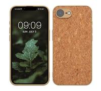 kwmobile Case Compatible with Apple iPhone 17e / iPhone 16e - Case Made of TPU and Cork with Bumper for Phone - Light Brown