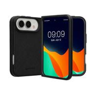 kwmobile Case Compatible with Apple iPhone Duo - Case Synthetic Leather Protective Phone Cover - Black