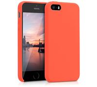 kwmobile Case Compatible with Apple iPhone SE (1.Gen 2016) / iPhone 5 / iPhone 5S Case - TPU Silicone Phone Cover with Soft Finish - Neon Orange