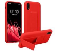 kwmobile Case Compatible with Apple iPhone XR - Case with Hand Strap and Stand Soft TPU Silicone Coating - Red