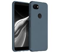 kwmobile Case Compatible with Google Pixel 3a Case - Soft Slim Protective TPU Silicone Cover - Dark Slate