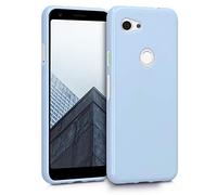 kwmobile Case Compatible with Google Pixel 3a Case - Soft Slim Protective TPU Silicone Cover - Light Blue Matte