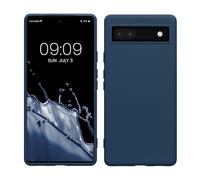 kwmobile Case Compatible with Google Pixel 6a Case - Slim Protective TPU Silicone Phone Cover - Navy Blue
