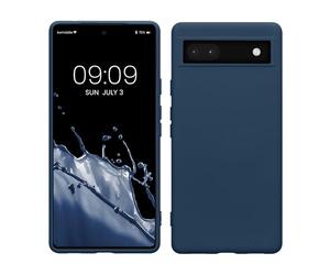 kwmobile Case Compatible with Google Pixel 6a Case - Slim Protective TPU Silicone Phone Cover - Navy Blue