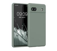kwmobile Case Compatible with Google Pixel 6a Case - TPU Silicone Phone Cover with Soft Finish - Rainwashed Green