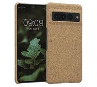 kwmobile Case Compatible with Google Pixel 7 Pro Case - Cover with Cork Finish - Light Brown