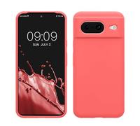 kwmobile Case Compatible with Google Pixel 8 Case - TPU Silicone Phone Cover with Soft Finish - Neon Coral