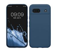 kwmobile Case Compatible with Google Pixel 8a Case - Protective Slim TPU Phone Cover - Soft Matte Finish - Navy Blue