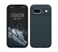 kwmobile Case Compatible with Google Pixel 8a Case - TPU Silicone Phone Cover with Soft Finish - Dark Slate