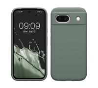 kwmobile Case Compatible with Google Pixel 8a Case - TPU Silicone Phone Cover with Soft Finish - Rainwashed Green