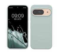 kwmobile Case Compatible with Google Pixel 9 Case - Soft Cover Compatible with Google Pixel 9 Pro Cover - Wireless Charging Cool Mint