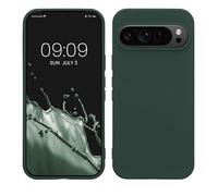 kwmobile Case Compatible with Google Pixel 9 / Pixel 9 Pro Case - Slim Protective TPU Silicone Phone Cover - Moss Green