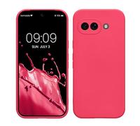 kwmobile Case Compatible with Google Pixel 9a Case - Protective Slim TPU Phone Cover - Soft Matte Finish - Neon Pink