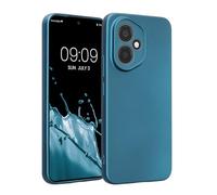 kwmobile Case Compatible with HONOR 400 Case - Soft TPU Back Phone Cover - with Metallic Look - Metallic Caribbean Blue