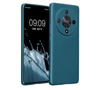 kwmobile Case Compatible with HONOR Magic6 Lite / X9b Case - Soft TPU Back Phone Cover - with Metallic Look - Metallic Caribbean Blue