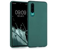 kwmobile Case Compatible with Huawei P30 Case - Soft Slim Metallic TPU Silicone Cover - Metallic Teal
