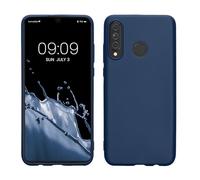 kwmobile Case Compatible with Huawei P30 Lite Case - Soft Slim Metallic TPU Silicone Cover - Metallic Blue