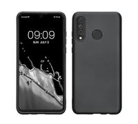 kwmobile Case Compatible with Huawei P30 Lite Case - Soft Slim Metallic TPU Silicone Cover - Metallic Grey