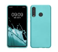 kwmobile Case Compatible with Huawei P30 Lite Case - Soft Slim Metallic TPU Silicone Cover - Metallic Mint Green
