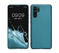 kwmobile Case Compatible with Huawei P30 Pro Case - Soft Slim Metallic TPU Silicone Cover - Metallic Caribbean Blue
