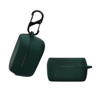 kwmobile Case Compatible with Jabra Elite 3 / Elite 2 Case - Silicone Cover Holder for Earbuds - Dark Green