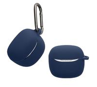 kwmobile Case Compatible with JBL Tune Flex 2 Case - Silicone Cover Holder for Earbuds - Dark Blue