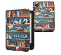 kwmobile Case Compatible with Kobo Clara BW/Colour Case - eReader Cover - Library Motto Multicolor