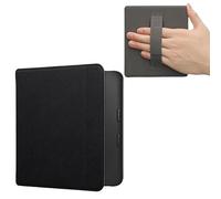 kwmobile Case Compatible with Kobo Libra 2 Case - Synthetic Leather e-Reader Cover with Strap - Black