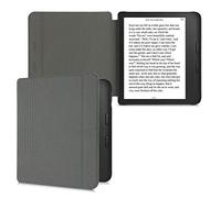 kwmobile Case Compatible with Kobo Libra 2 - Nylon Protective e-Reader Cover Folio Book Style Case - Anthracite