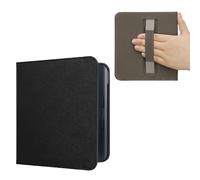 kwmobile Case Compatible with Kobo Libra Colour Case - Synthetic Leather e-Reader Cover with Strap - Black
