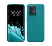 kwmobile Case Compatible with Motorola Edge 40 Neo Case - Soft Slim Protective TPU Silicone Cover - Petrol