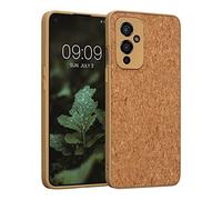 kwmobile Case Compatible with OnePlus 9 (EU/NA Version) - Case Made of TPU and Cork with Bumper for Phone - Light Brown