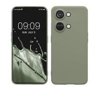 kwmobile Case Compatible with OnePlus Nord 3 5G Case - Protective Slim TPU Phone Cover - Soft Matte Finish - Gray Green