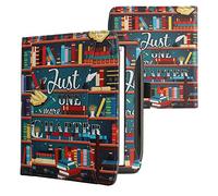 kwmobile Case Compatible with Pocketbook Era/Era Color/Era Lite - PU Leather Cover with Magnetic Closure, Strap, Front Pocket - Library Motto Multicolor