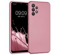 kwmobile Case Compatible with Samsung Galaxy A32 5G Case - Soft Slim Metallic TPU Silicone Cover - Metallic Rose Gold