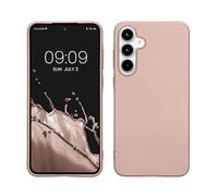 kwmobile Case Compatible with Samsung Galaxy A35 Case - Soft Slim Metallic TPU Silicone Cover - Metallic Rose Gold