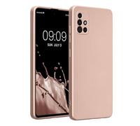 kwmobile Case Compatible with Samsung Galaxy A51 Case - Soft TPU Back Phone Cover - with Metallic Look - Metallic Rose Gold
