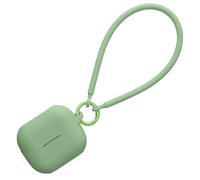 kwmobile Case Compatible with Samsung Galaxy Buds 3 / Galaxy Buds 3 Pro - Silicone Headphones Cover with Hand Strap - Matcha Green