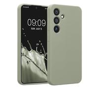 kwmobile Case Compatible with Samsung Galaxy S24 Case - Slim TPU Silicone Phone Cover - Soft Touch Finish - Gray Green