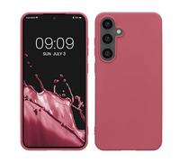 kwmobile Case Compatible with Samsung Galaxy S24 FE Case - Soft Slim Protective TPU Silicone Cover - Dark Rose