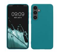 kwmobile Case Compatible with Samsung Galaxy S24 FE Case - Soft Slim Protective TPU Silicone Cover - Teal Matte