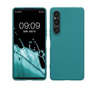 kwmobile Case Compatible with Sony Xperia 1 VI Case - Soft Slim Protective TPU Silicone Cover - Teal Matte
