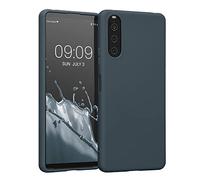 kwmobile Case Compatible with Sony Xperia 10 IV Case - Soft Slim Protective TPU Silicone Cover - Dark Slate
