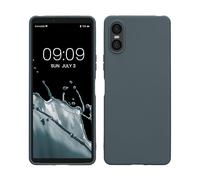 kwmobile Case Compatible with Sony Xperia 10 VI Case - Soft Slim Protective TPU Silicone Cover - Dark Slate