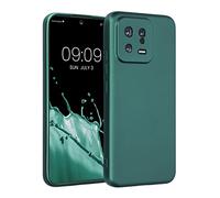 kwmobile Case Compatible with Xiaomi 13 5G Case - Soft TPU Back Phone Cover - with Metallic Look - Metallic Teal