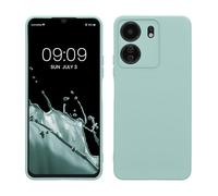 kwmobile Case Compatible with Xiaomi Poco C65 / Redmi 13C Case - Protective Slim TPU Cover with Soft Matte Finish - Cool Mint